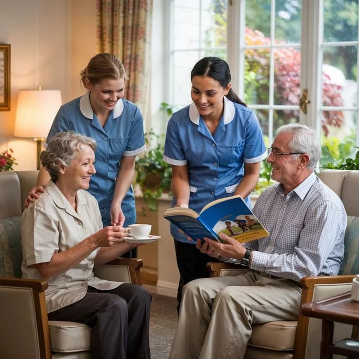 Caregiver with senior patient